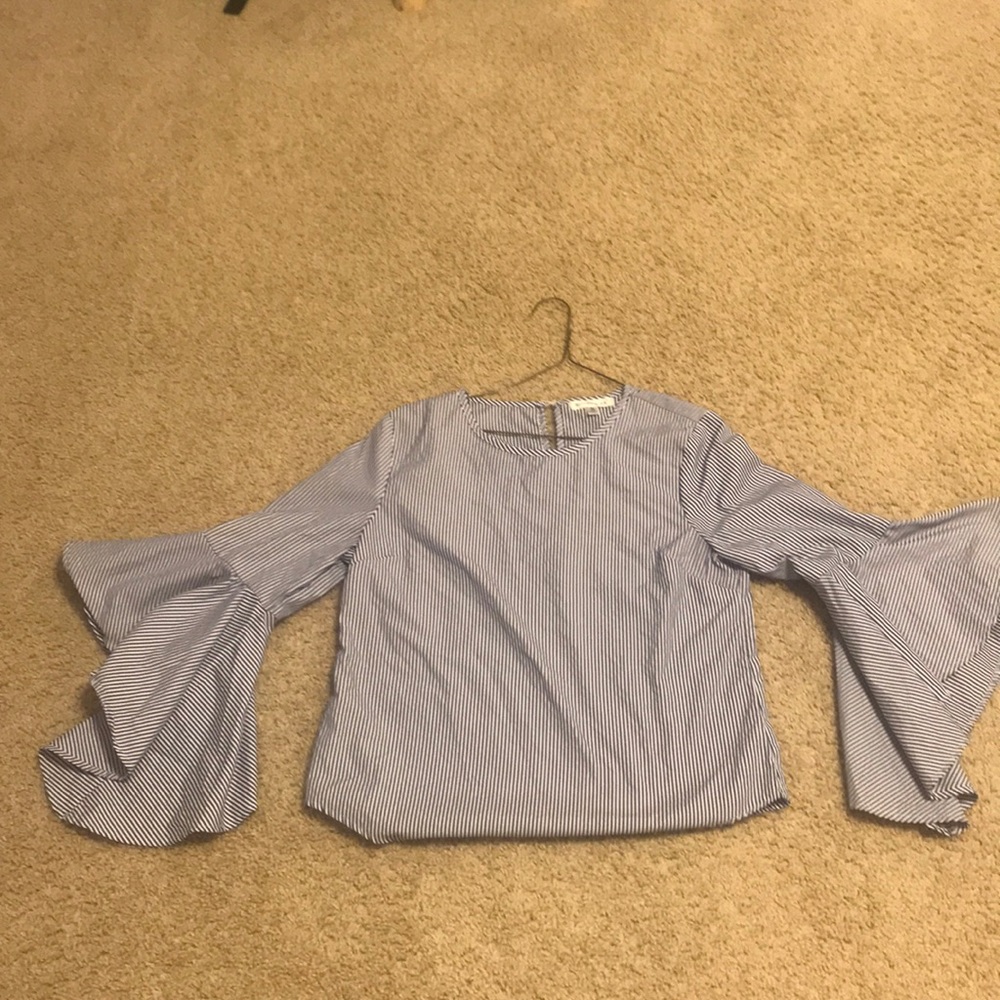 Striped flare blouse